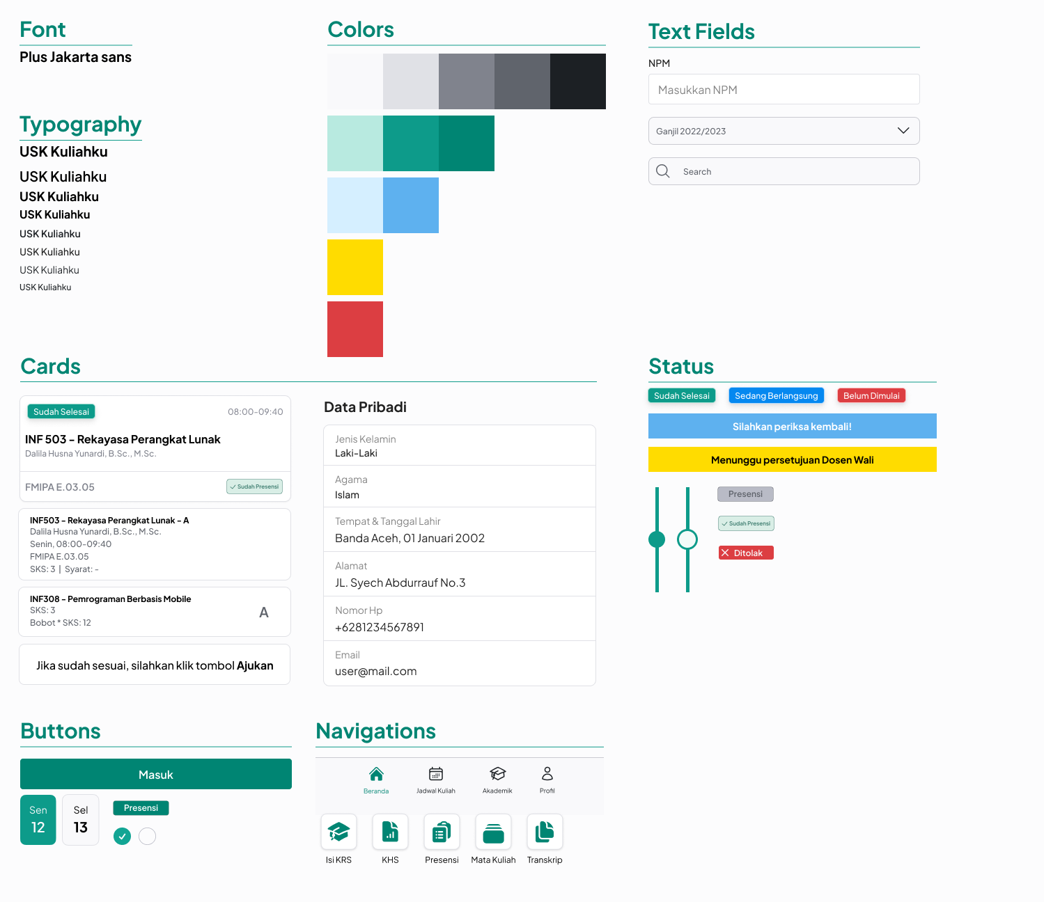 USK Kuliahku Design System